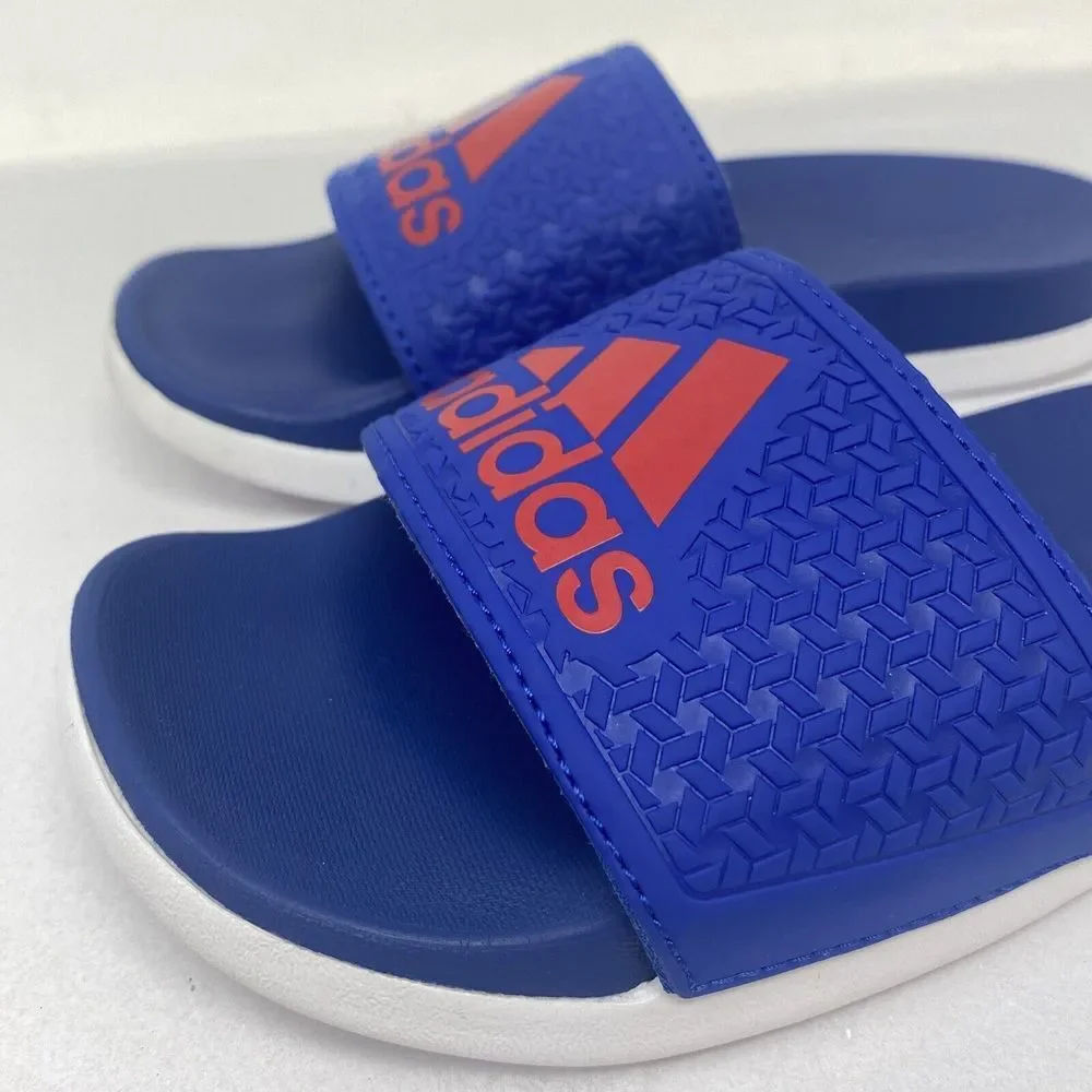 NEW Adidas Youth 11K Slide Sandals Royal Blue Red CP9373 Boys Girls Kids Adilete